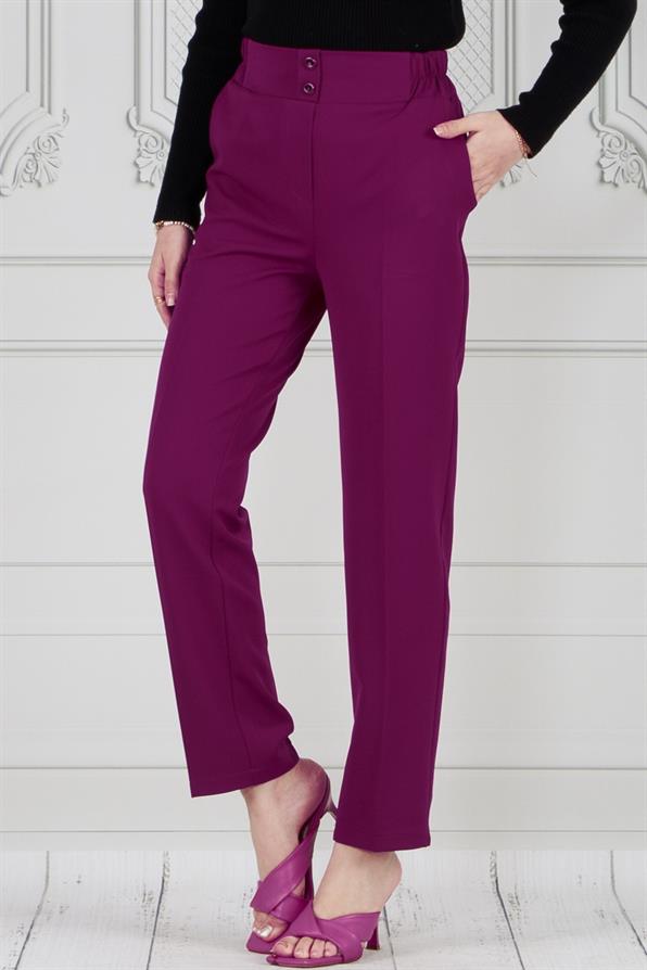 Cepli Dar Paça Pantolon-Mürdüm