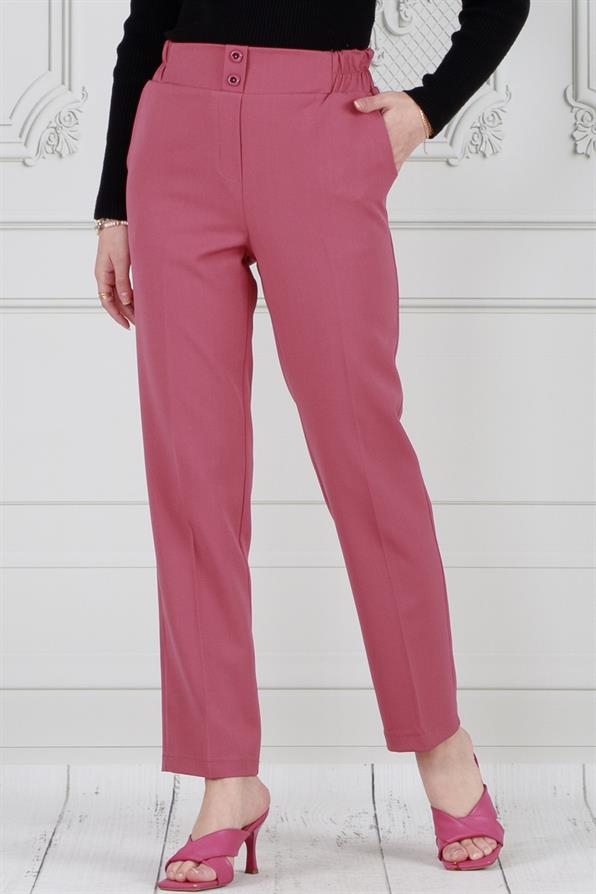 بنطلون بجيوب و بأرجل ضيقة-وردي اللون