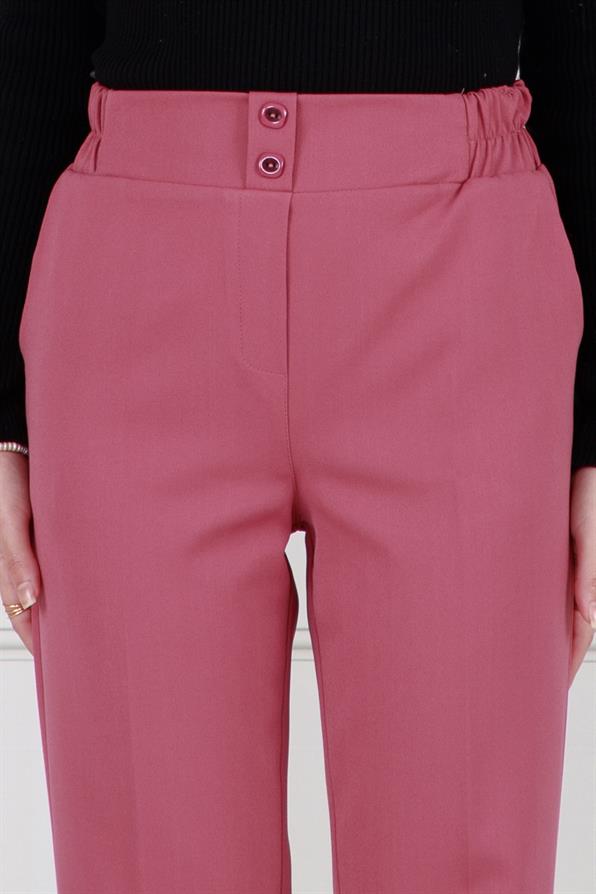 بنطلون بجيوب و بأرجل ضيقة-وردي اللون