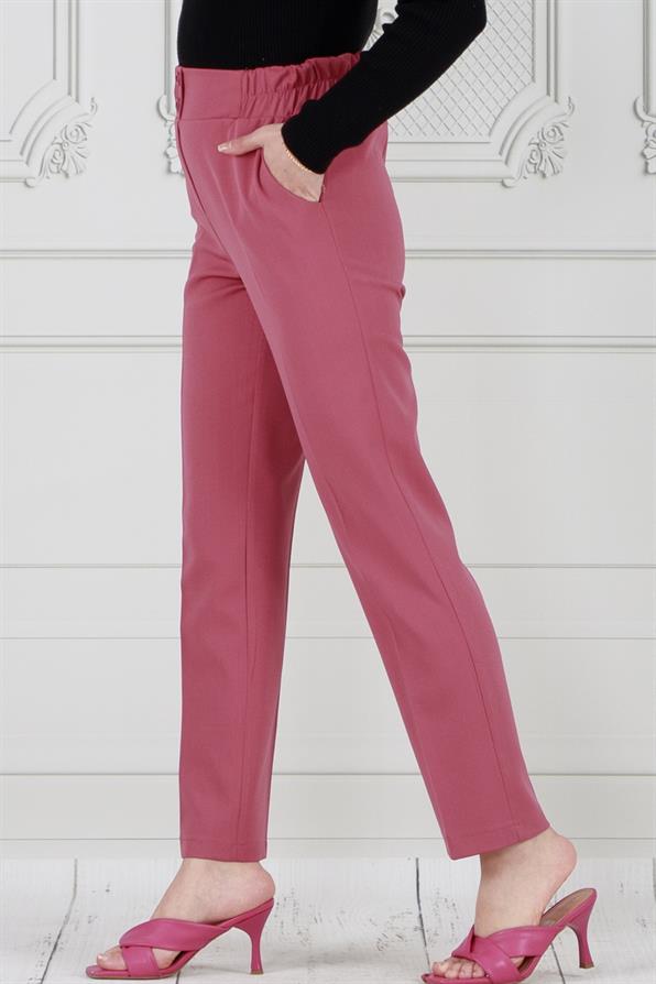 بنطلون بجيوب و بأرجل ضيقة-وردي اللون