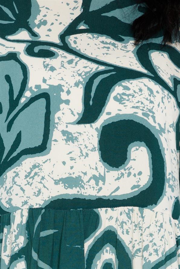 فستان فيسكوز مزهّر - أخضراللون