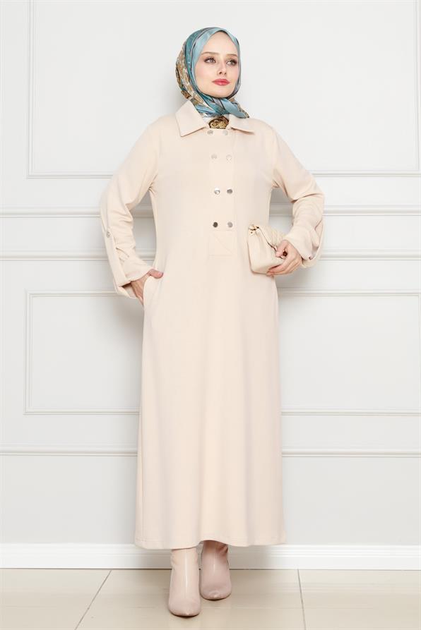 فستان فيلكرو أويشو - بيج اللون