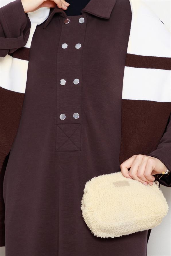 Velcro Oysho Dress-Brown color