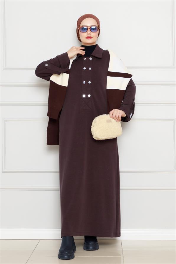 Velcro Oysho Dress-Brown color