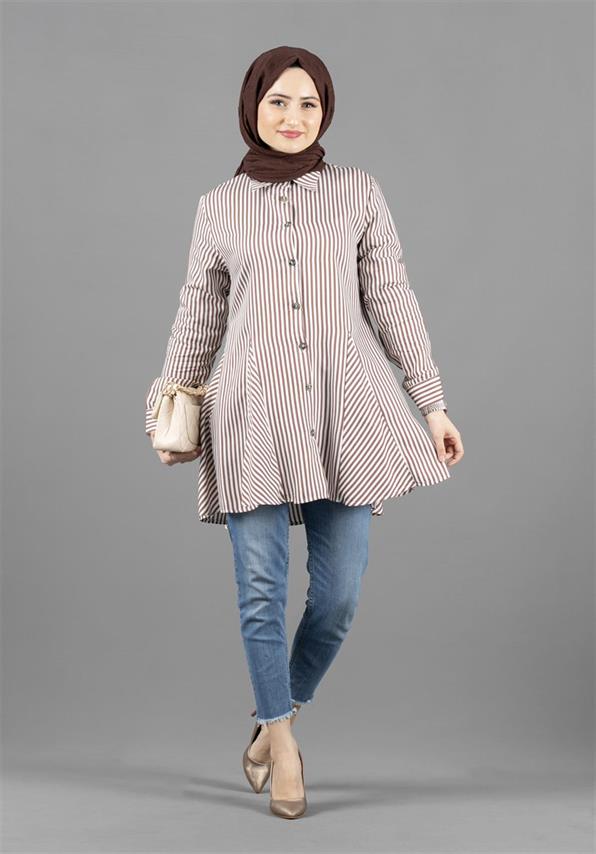 Self Striped Tunic-Mink