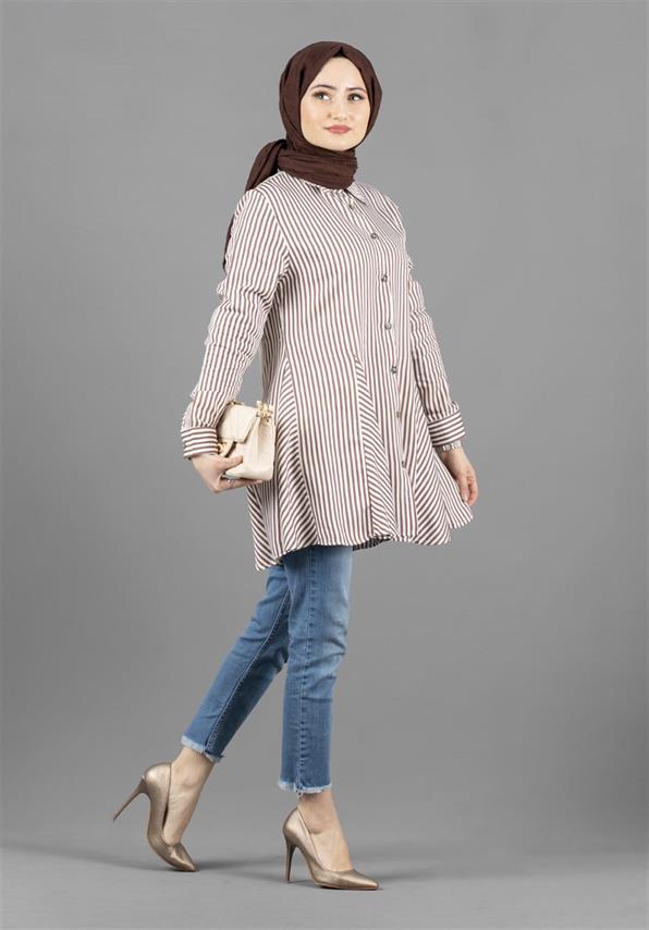 Self Striped Tunic-Mink