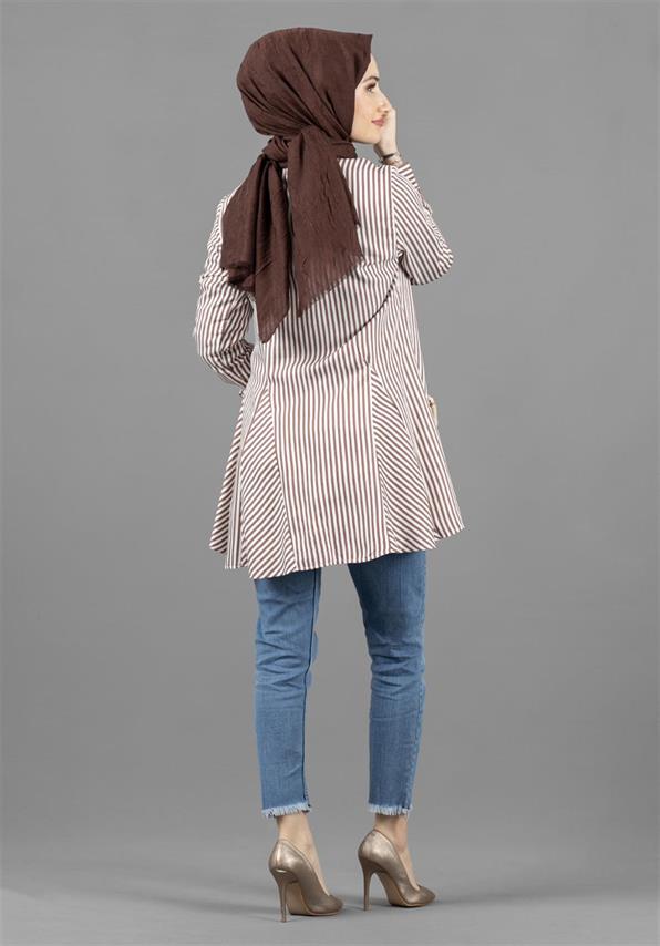 Self Striped Tunic-Mink