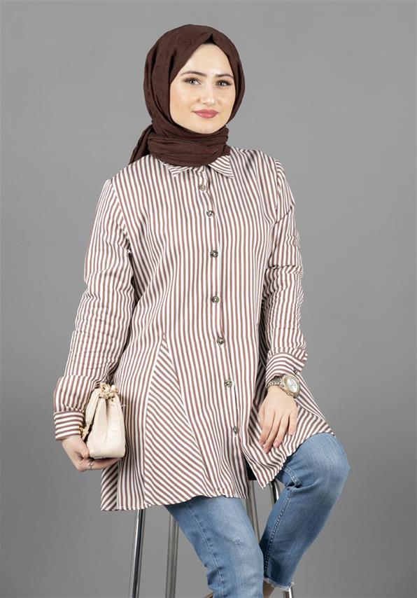 Self Striped Tunic-Mink
