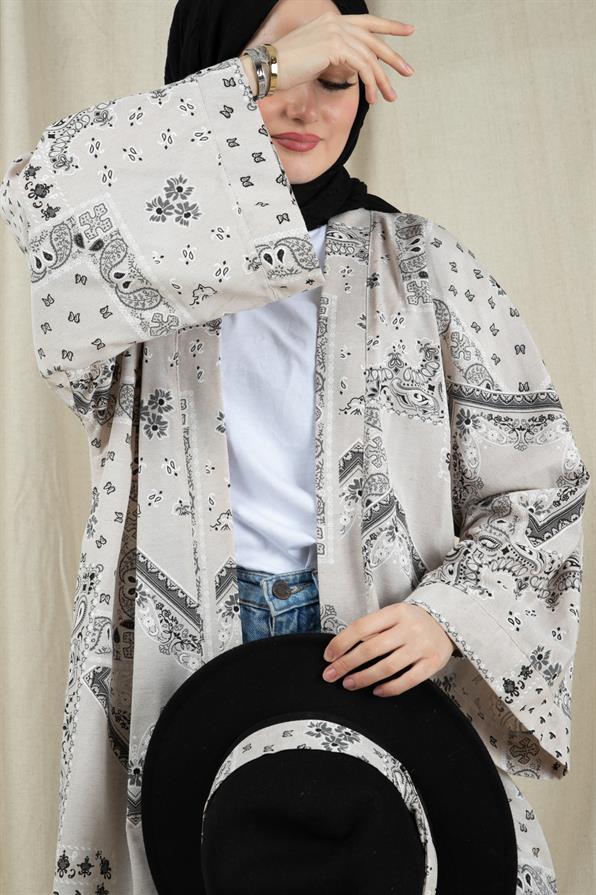 Droplet Pattern Kimono-Black