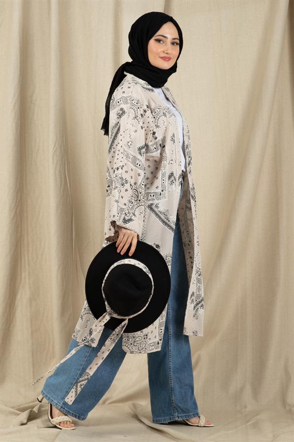 Droplet Pattern Kimono-Black