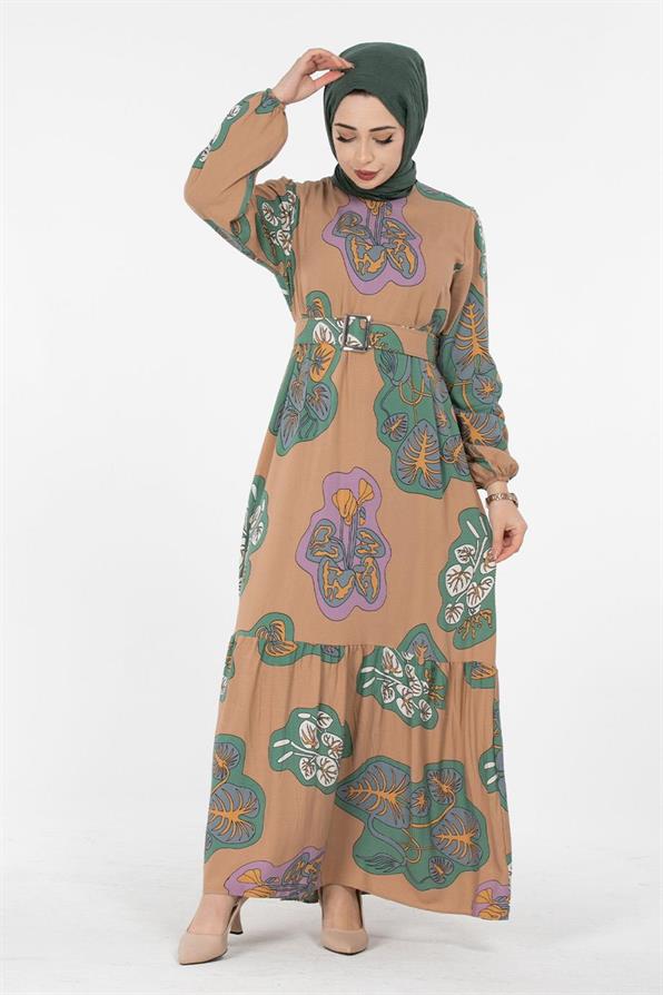 Viscose Fabric Desing Dress - Mink