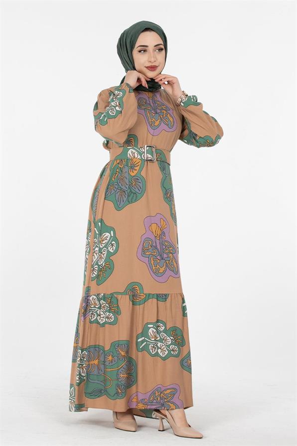 Viscose Fabric Desing Dress - Mink
