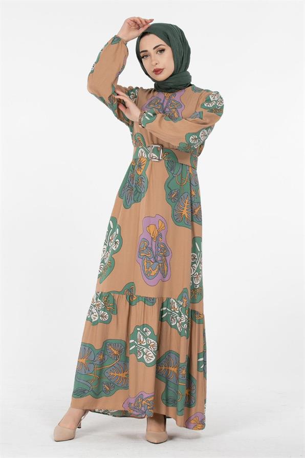 Viscose Fabric Desing Dress - Mink