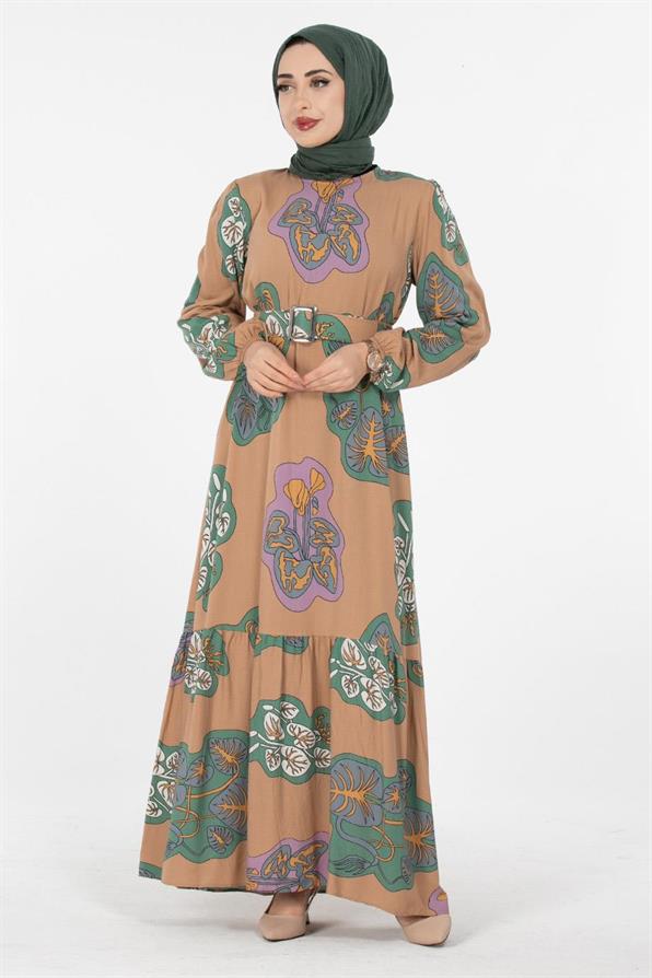 Viscose Fabric Desing Dress - Mink