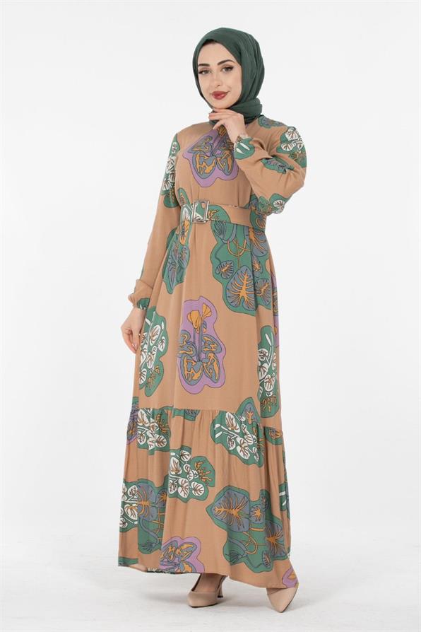 Viscose Fabric Desing Dress - Mink