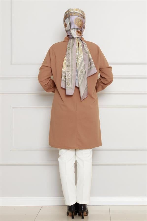 تونيك بياقة عالية- مينك اللون