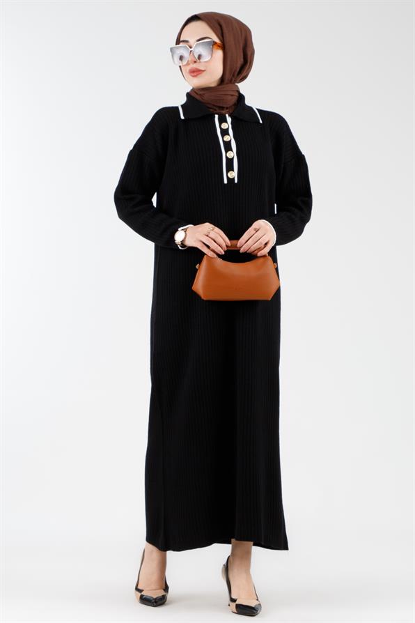فستان صوف اسود
