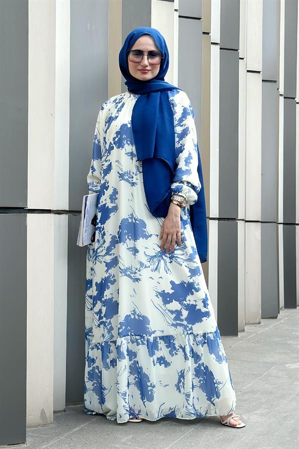 Eda Chiffon Dress-Blue