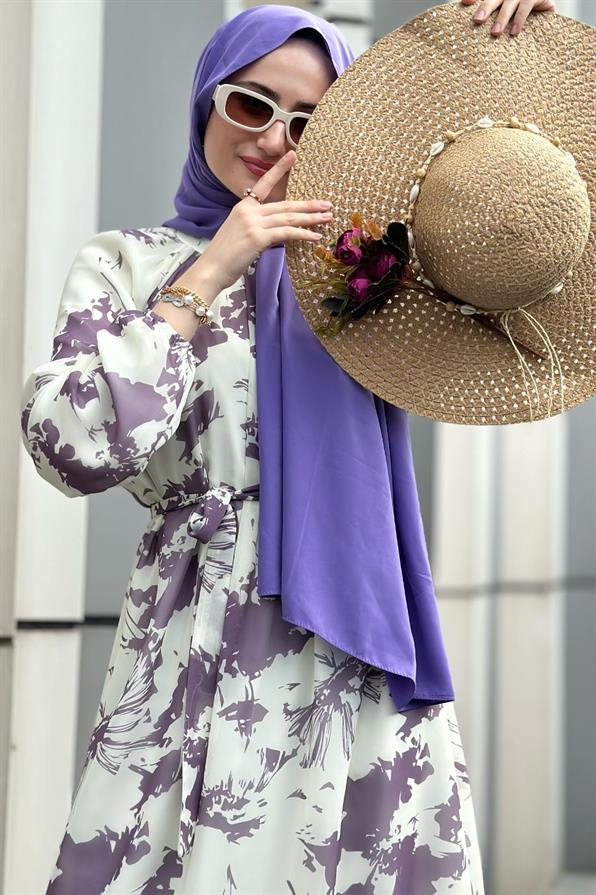 Eda Chiffon Dress-Purple