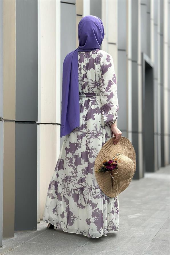 Eda Chiffon Dress-Purple