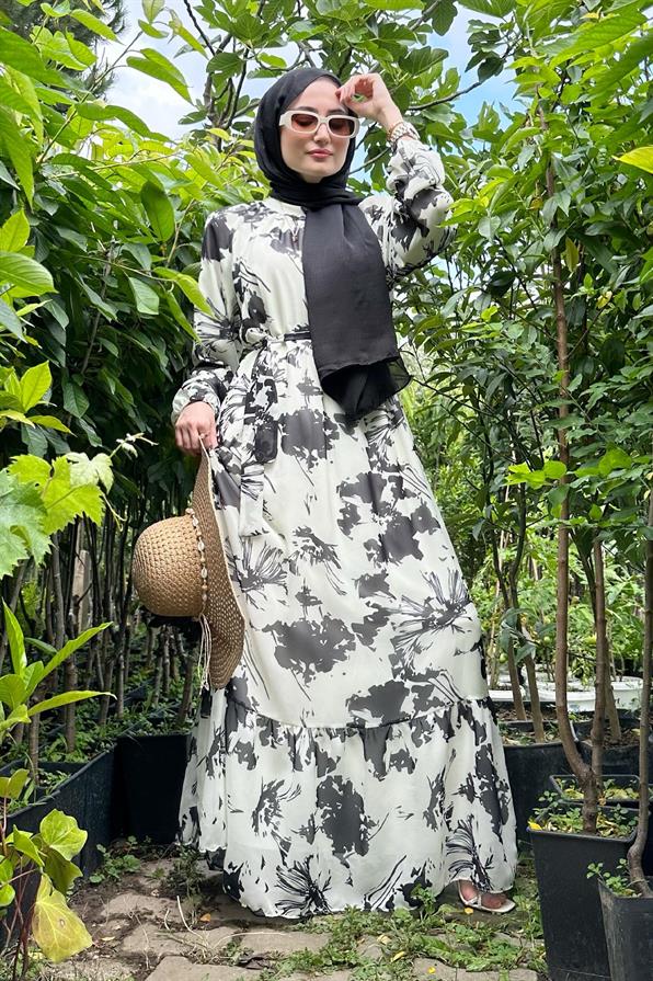 Eda Chiffon Dress-Black