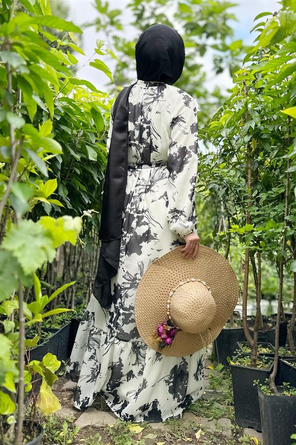 Eda Chiffon Dress-Black