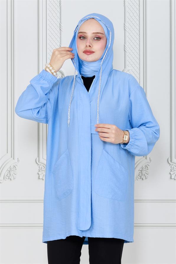 كاب بكابوشون لون ازرق سماوي