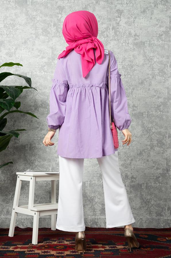 Frill Detailed Tunic-Lilac