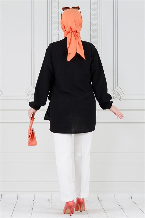 تونيك الأميرة بتصميم انيق - أسود	