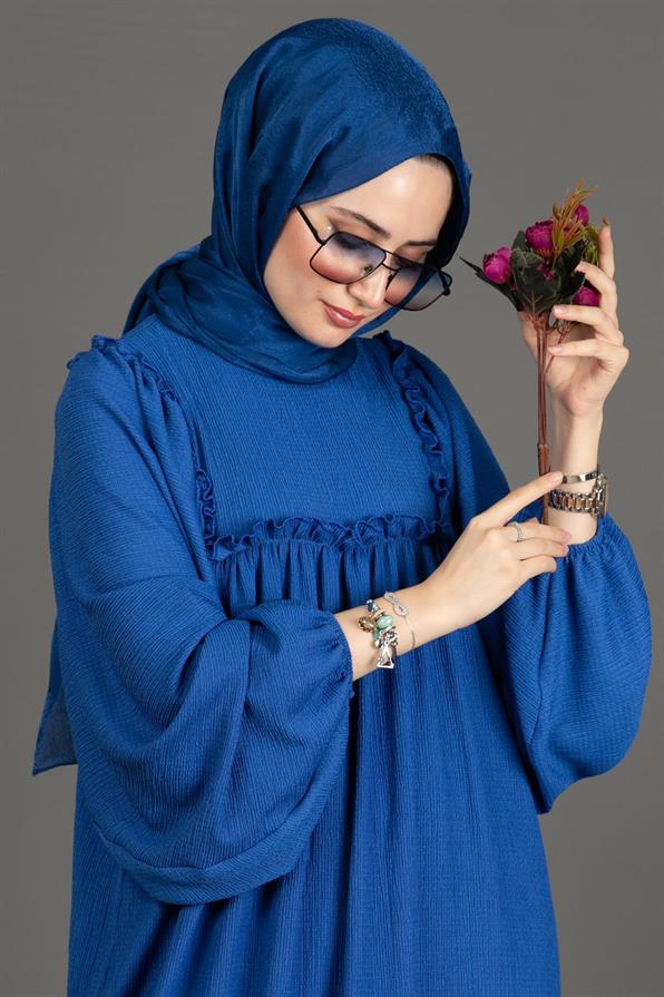 فستان كشكش-اللون الأزرق