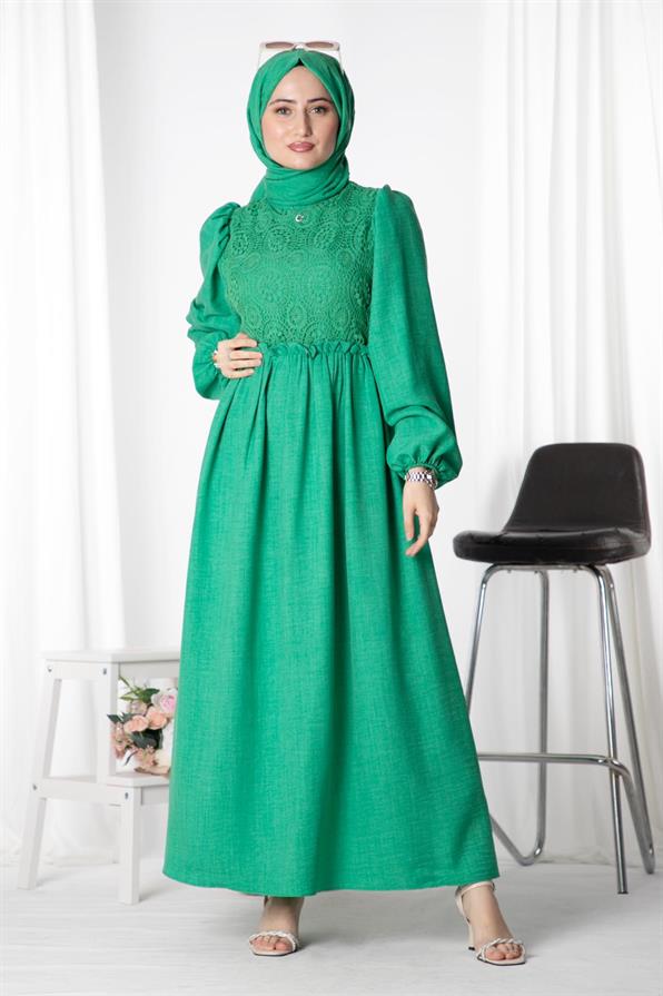 Firuze Elbise-Benetton Yeşili