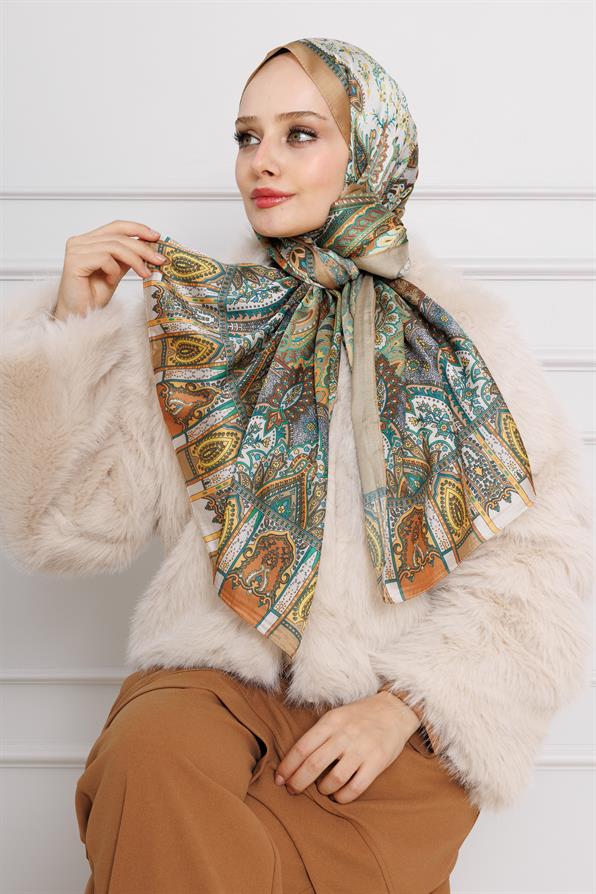 Indian Silk Shawl-Camel color 