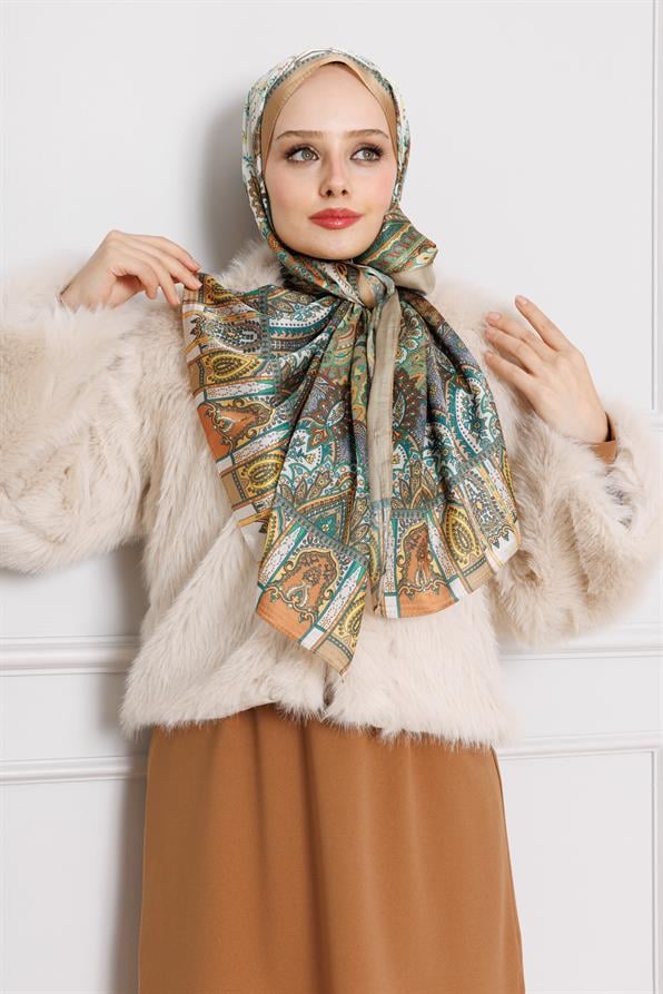 Indian Silk Shawl-Camel color 