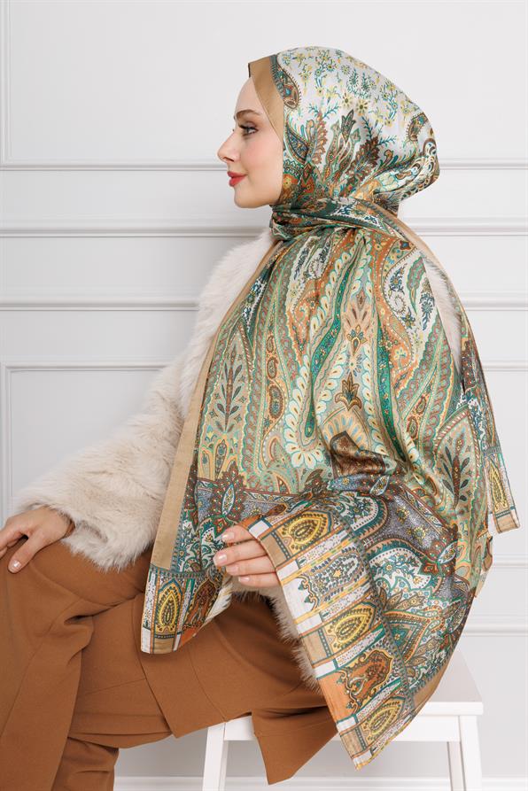 Indian Silk Shawl-Camel color 