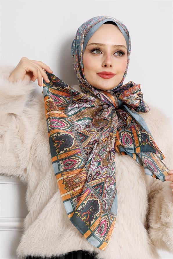 Indian Silk Shawl-Mustard color 