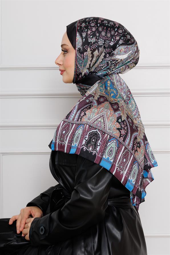 Indian Silk Shawl-Purple color 