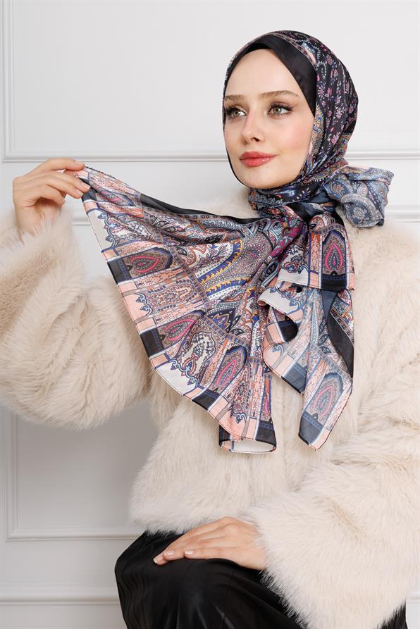 Indian Silk Shawl-Salmon color 