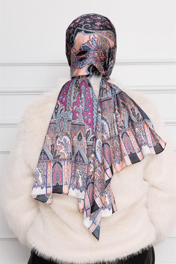 Indian Silk Shawl-Salmon color 