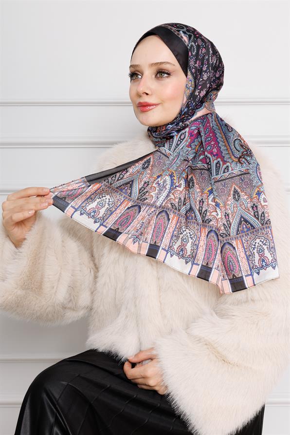 Indian Silk Shawl-Salmon color 