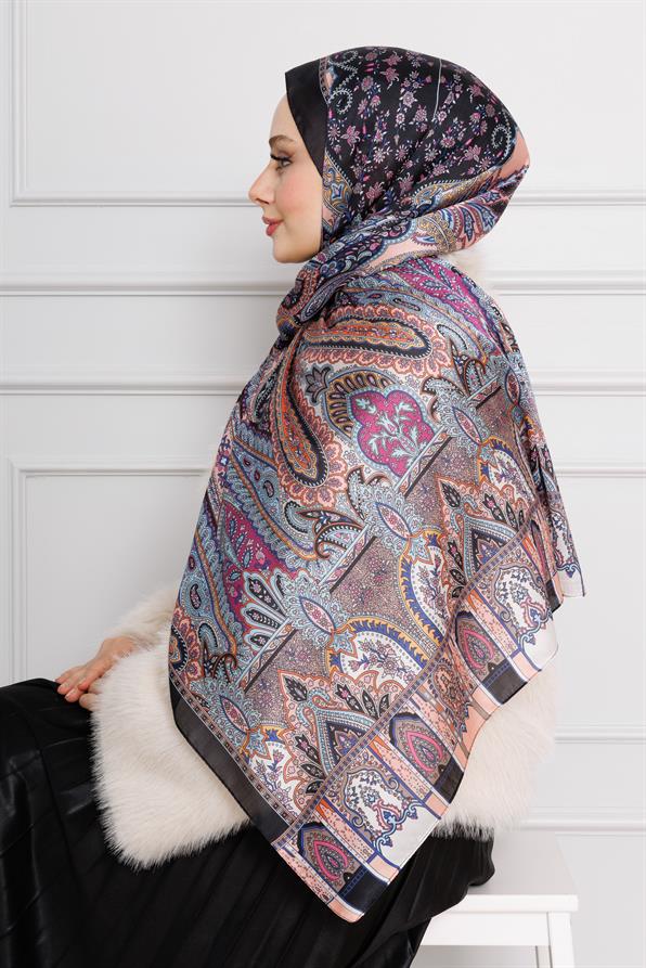 Indian Silk Shawl-Salmon color 