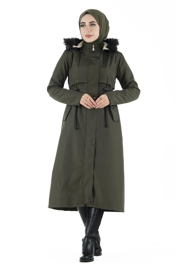 Plush Inside Coat-Khaki