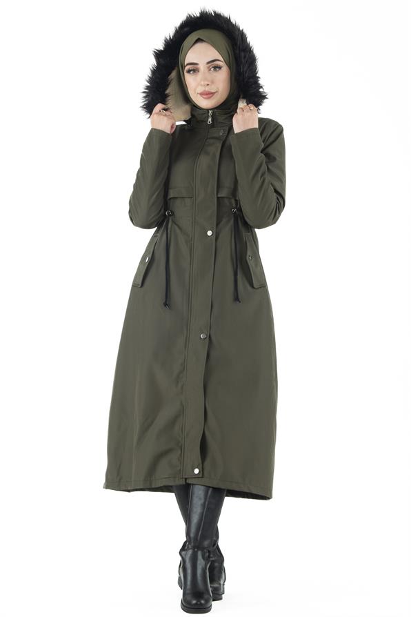 Plush Inside Coat-Khaki