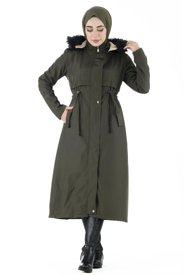 Plush Inside Coat-Khaki