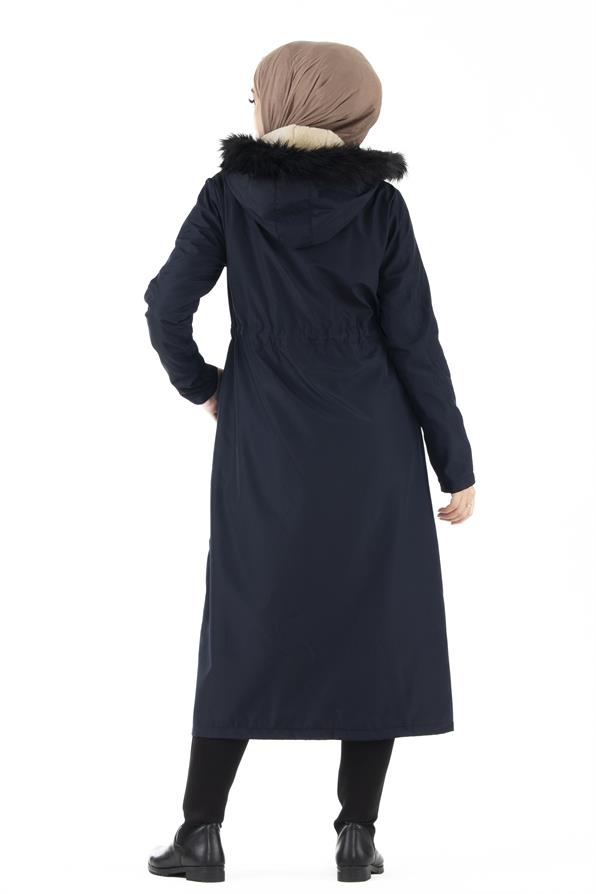 Plush Inside Coat-Navy Blue