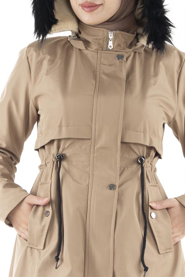 ترنشكوت بالفرو من الداخل-اللون الفيزون