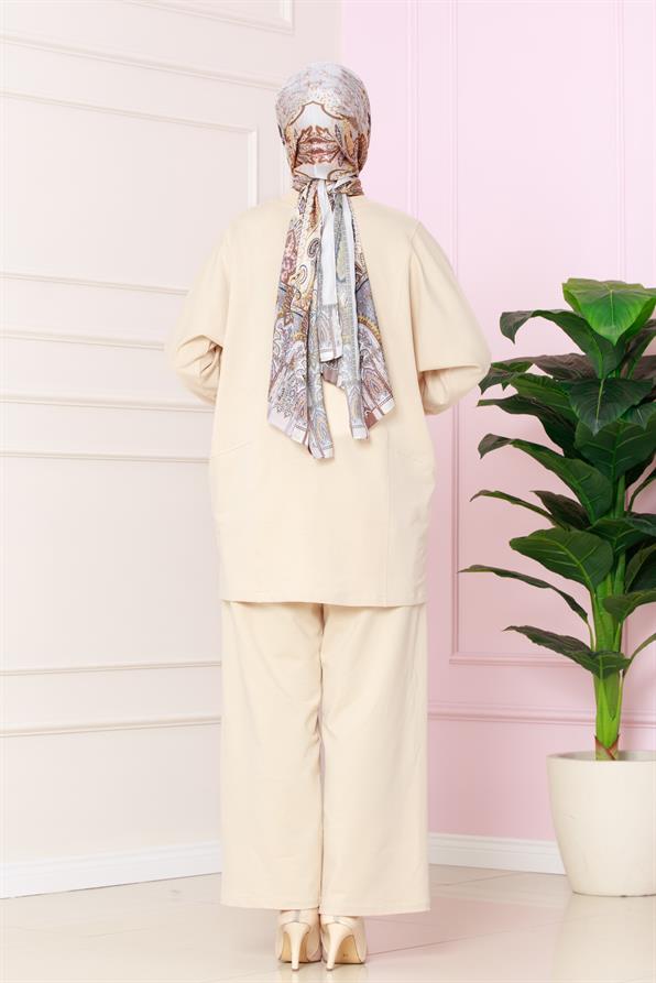 طقم شيك - لون بيج