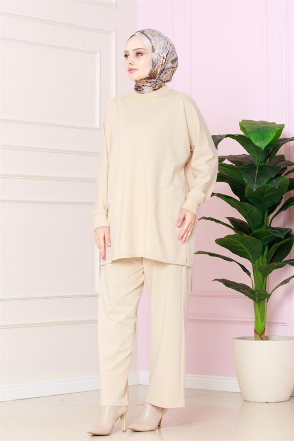 طقم شيك - لون بيج