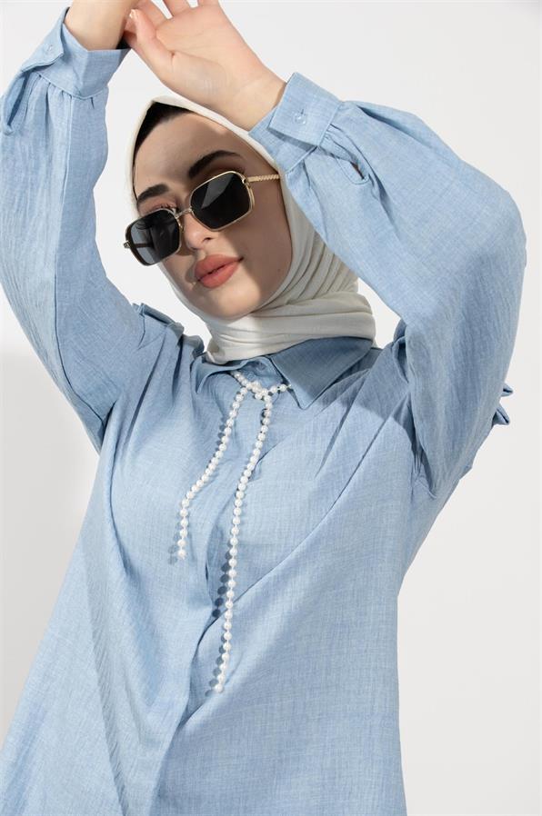 İncili Tunik-Mavi