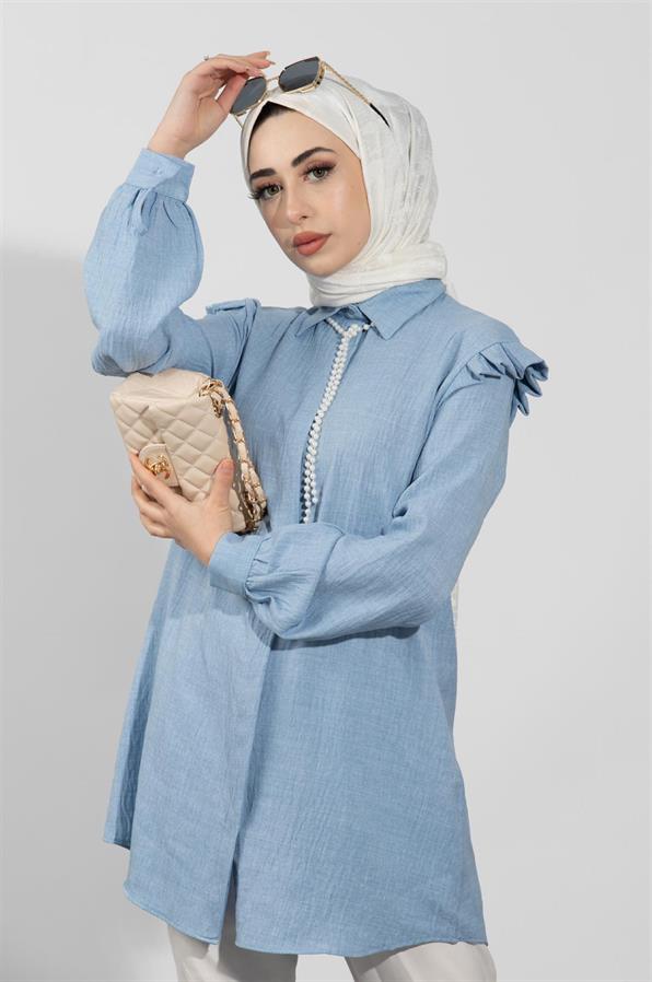 İncili Tunik-Mavi