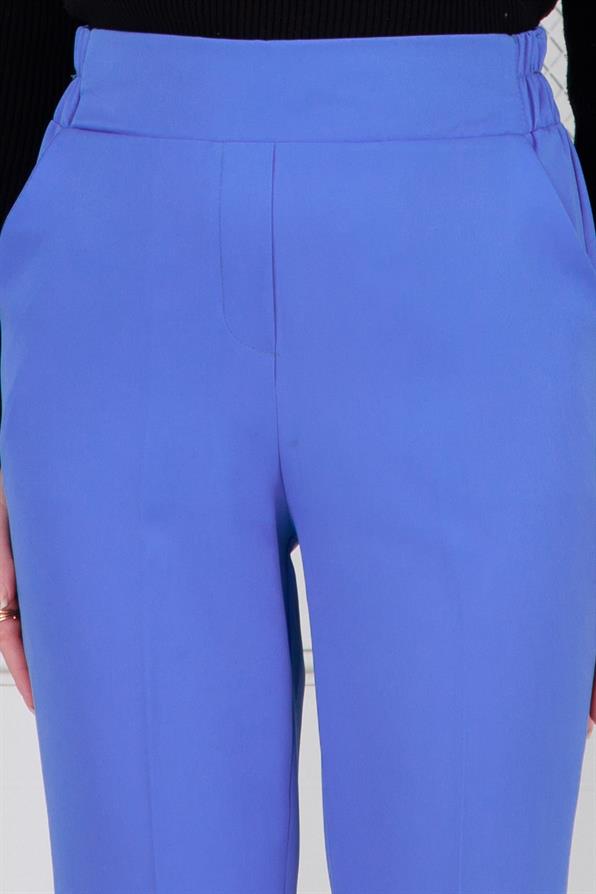 بنطلون واسع الساقين-أزرق